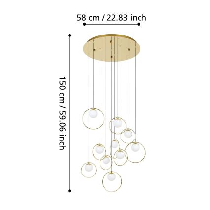 Eglo - LED Hämardatav lühter 10xLED/3W/230V 3000K d. 58 cm kuldne