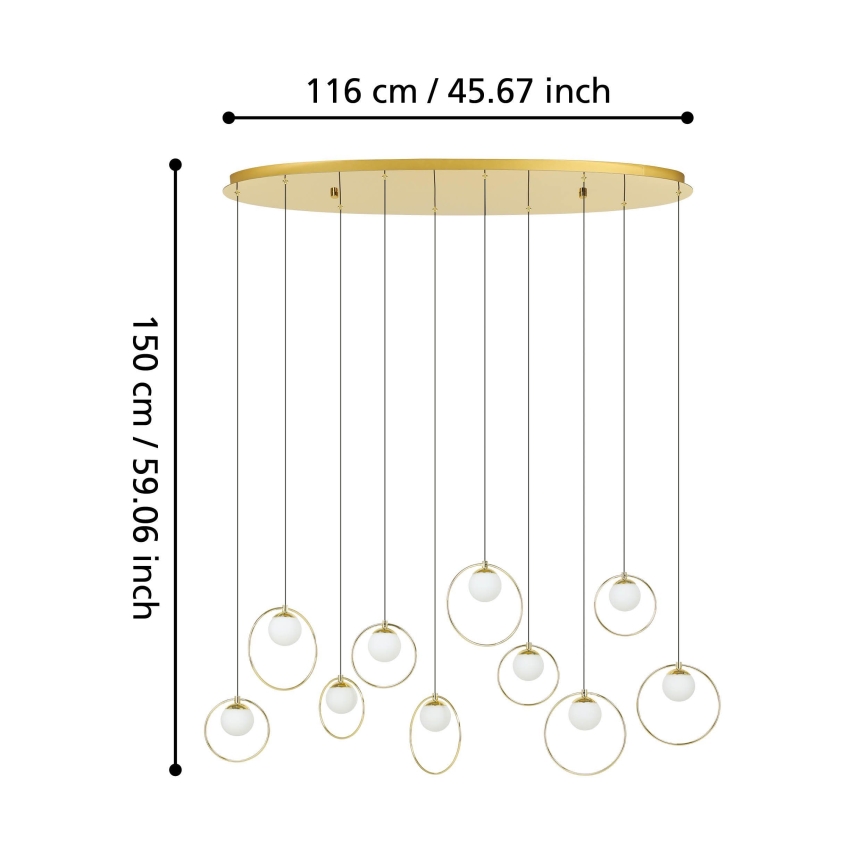 Eglo - LED Hämardatav lühter 10xLED/3W/230V 3000K kuldne