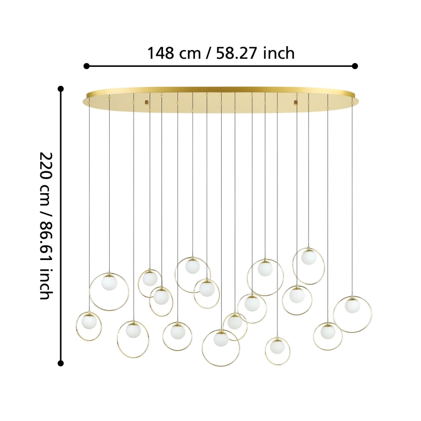 Eglo - LED Hämardatav lühter 17xLED/3W/230V 3000K kuldne