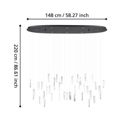Eglo - LED Hämardatav lühter 8xLED/4,2W/230V 3000K läbipaistev