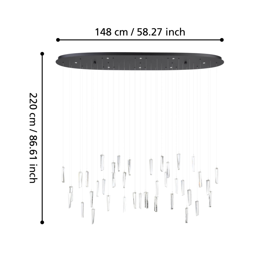 Eglo - LED Hämardatav lühter 8xLED/4,2W/230V 3000K läbipaistev