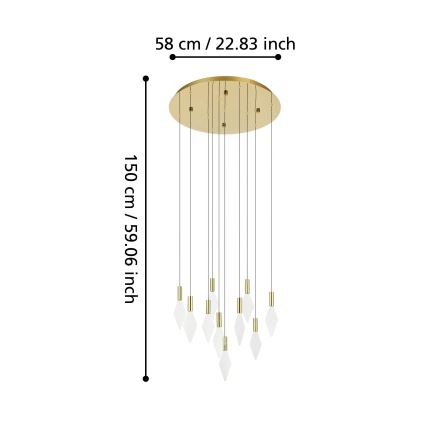 Eglo - LED Hämardatav lühter 10xLED/3W/230V 3000K d. 58 cm kuldne