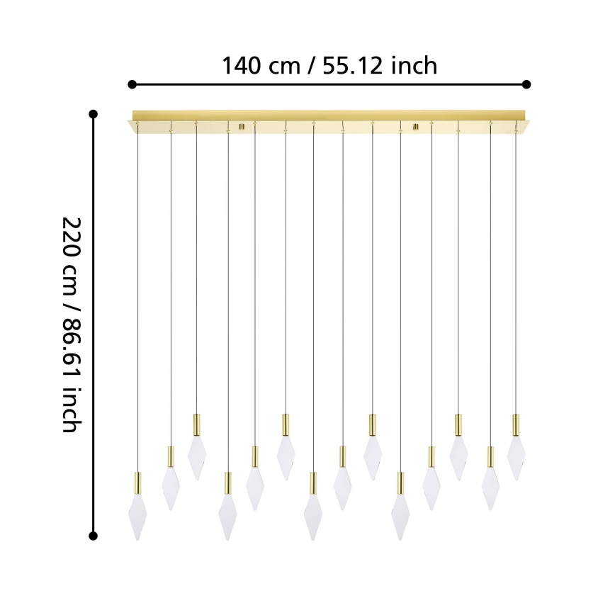 Eglo - LED Hämardatav lühter 14xLED/3,3W/230V 3000K kuldne
