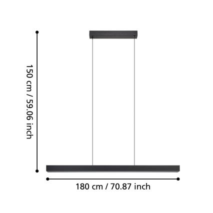 Eglo - LED Hämardatav lühter LED/20W/230V 3000K must