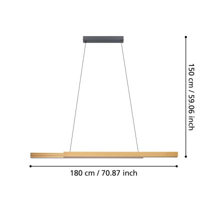 Eglo - LED Hämardatav lühter LED/21W/230V 3000K pruun