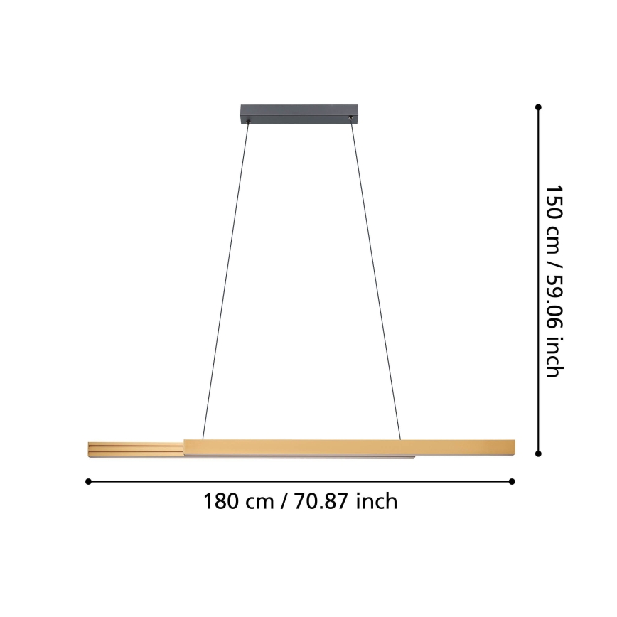 Eglo - LED Hämardatav lühter LED/21W/230V 3000K pruun