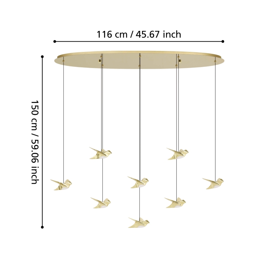 Eglo - LED Hämardatav lühter 8xLED/4,2W/230V 3000K kuldne