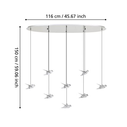 Eglo - LED Hämardatav lühter 8xLED/4,2W/230V 3000K läikiv kroom