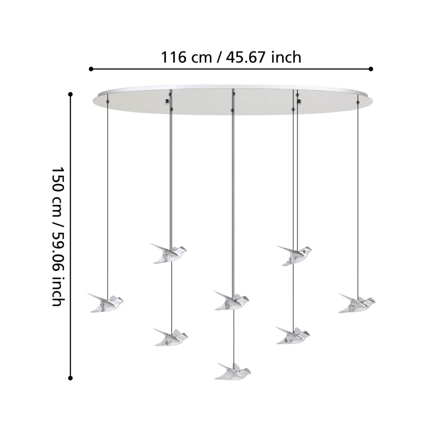 Eglo - LED Hämardatav lühter 8xLED/4,2W/230V 3000K läikiv kroom