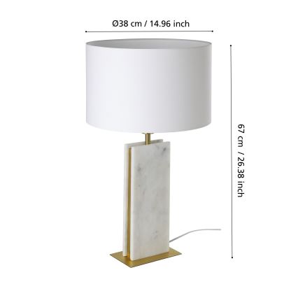 Eglo - Laualamp 1xE27/40W/230V valge