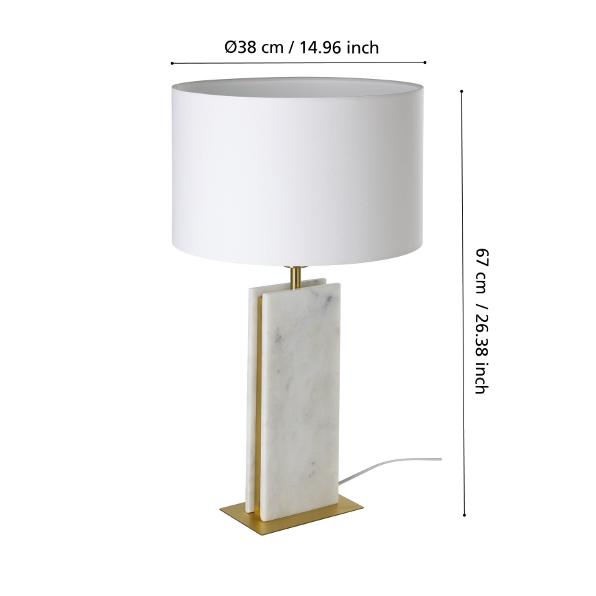 Eglo - Laualamp 1xE27/40W/230V valge