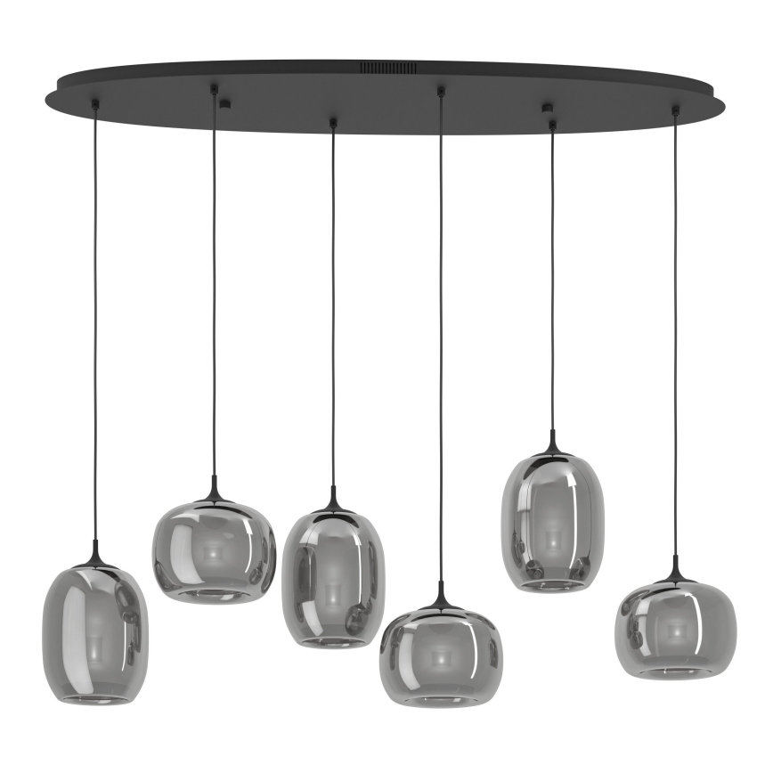 Eglo - LED Hämardatav lühter 6xLED/3,7W/230V 2700-6500K suitsune + kaugjuhtimispult