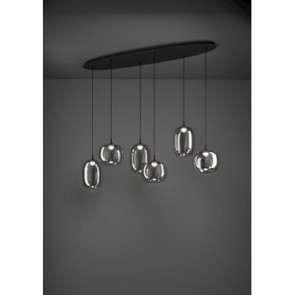 Eglo - LED Hämardatav lühter 6xLED/3,7W/230V 2700-6500K suitsune + kaugjuhtimispult