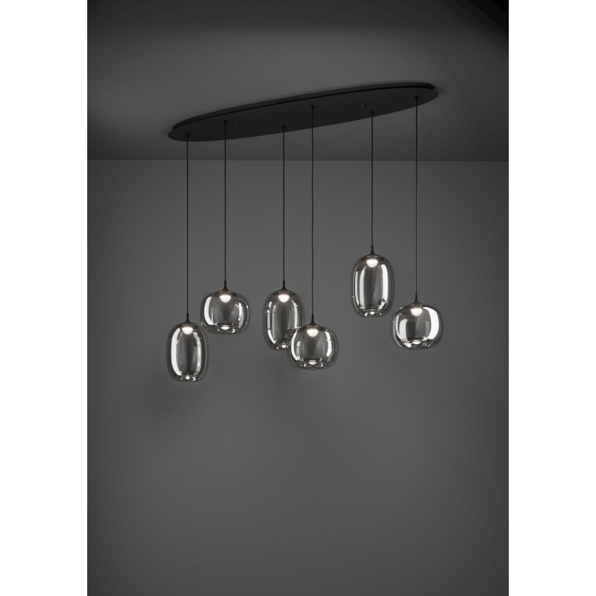 Eglo - LED Hämardatav lühter 6xLED/3,7W/230V 2700-6500K suitsune + kaugjuhtimispult