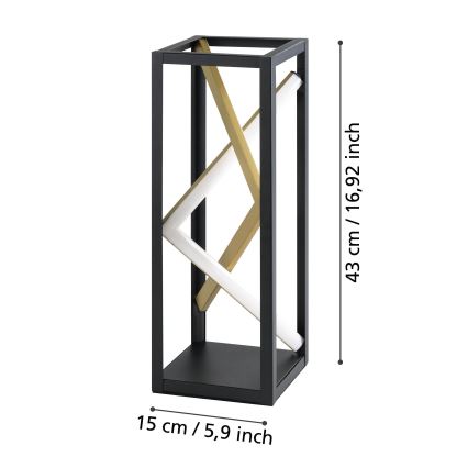 Eglo - LED Hämardatav laualamp LED/21W/230V 2700-6500K must/kuldne + kaugjuhtimispult