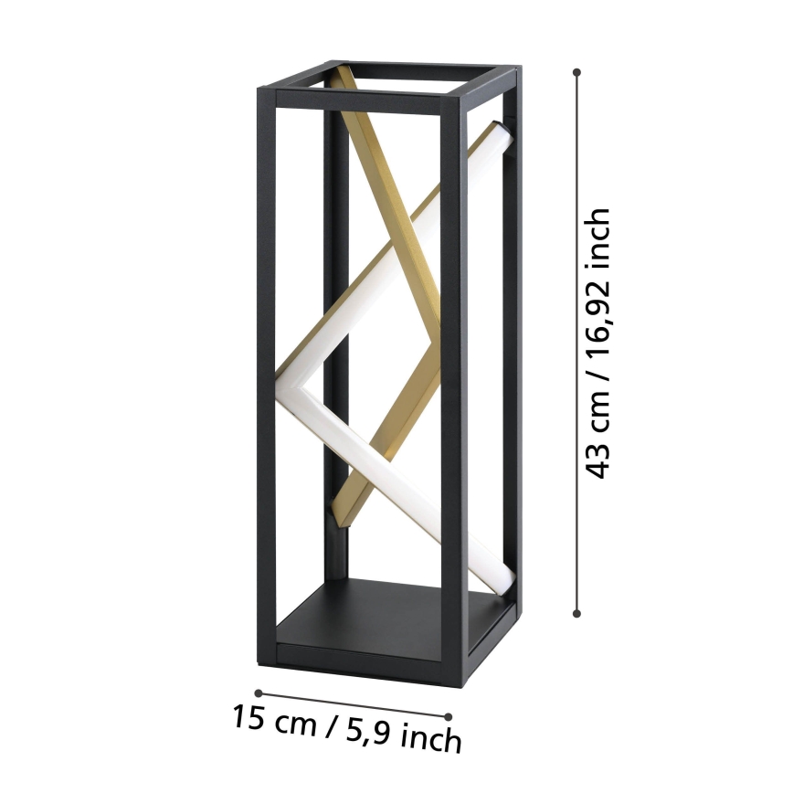 Eglo - LED Hämardatav laualamp LED/21W/230V 2700-6500K must/kuldne + kaugjuhtimispult