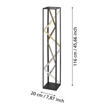 Eglo - LED Hämardatav põrandalamp LED/23W/230V 2700-6500K must/kuldne + kaugjuhtimispult