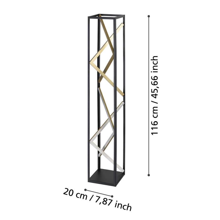 Eglo - LED Hämardatav põrandalamp LED/23W/230V 2700-6500K must/kuldne + kaugjuhtimispult