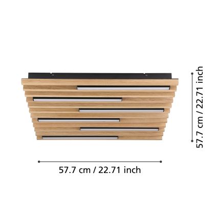 Eglo - LED Hämardatav laevalgusti 6xLED/8,5W/230V 3000K 57,5x57,5 cm pruun
