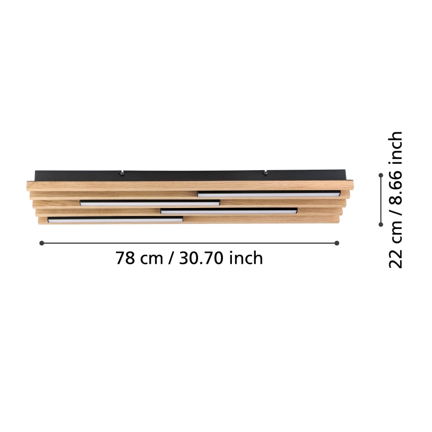 Eglo - LED Hämardatav laevalgusti 4xLED/9W/230V 3000K 22x78 cm pruun