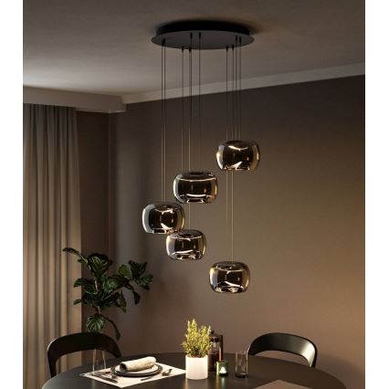 Eglo - LED hämardatav rippvalgusti kaablil 5xLED/5,8W/230V must/suitsune