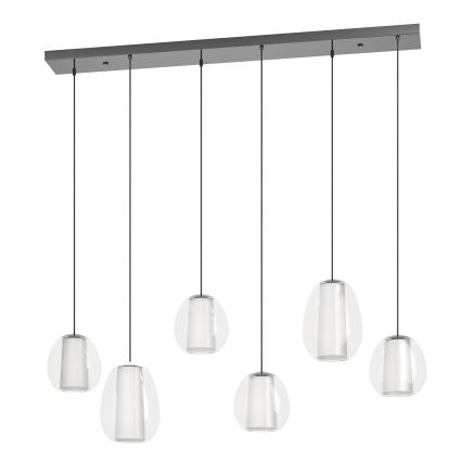 Eglo - Hämardatav LED-rippvalgusti juhtmel 2xLED/7W/230V + 4xLED/5,5W + 6xLED/1,6W läikiv kroom