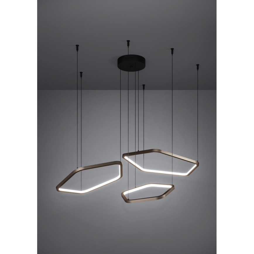 Eglo - LED-hämardatav rippvalgusti kaabliga LED/50W/230V messing + kaugjuhtimispult