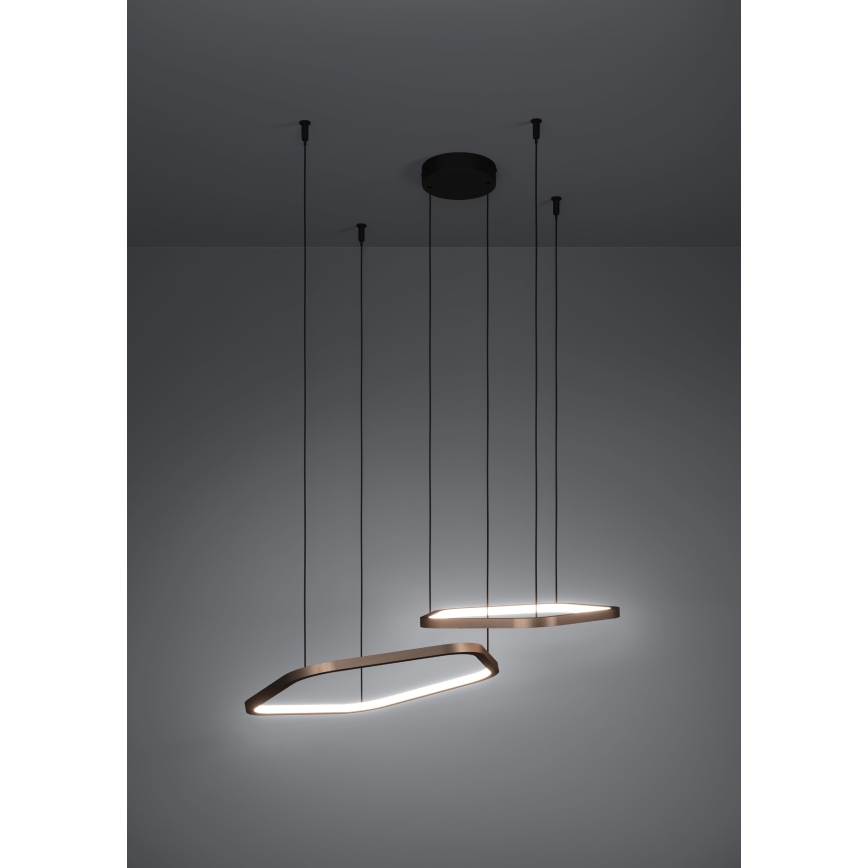 Eglo - hämardatav LED-rippvalgusti juhtmega LED/30W/230V messing + kaugjuhtimispult