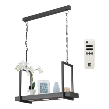Eglo 39299 - LED RGBW hämardatav kettaga rippvalgusti riiuliga CALAMONA 3xLED/6W/230V + kaugjuhtimispult