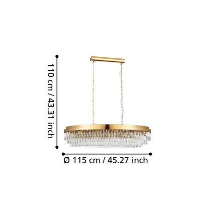 Eglo 39463 - Lühter VALPARAISO 13xE14/40W/230V kuldne
