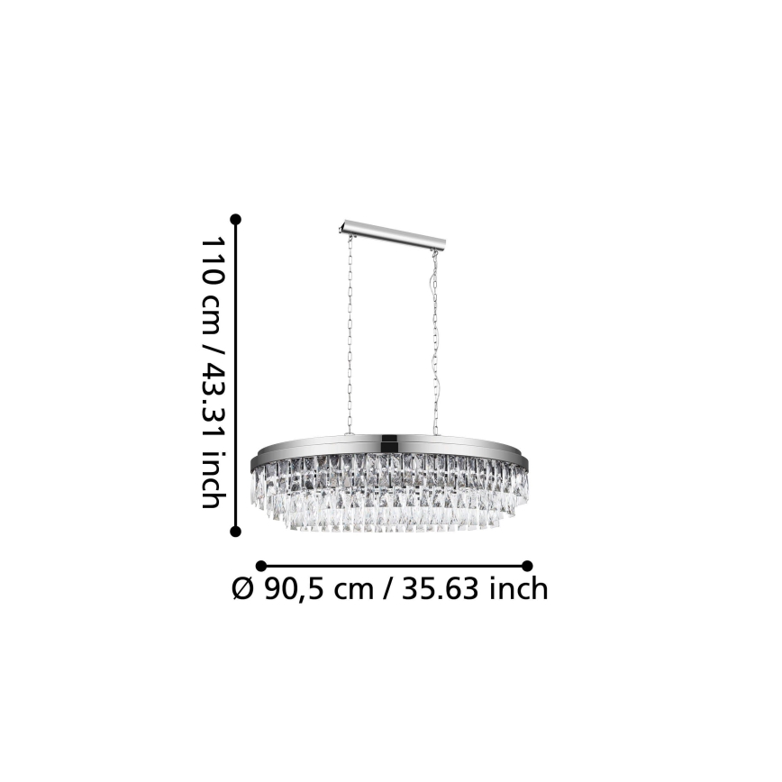 Eglo 39494 - Lühter VALPARAISO 10xE14/40W/230V läikiv kroom
