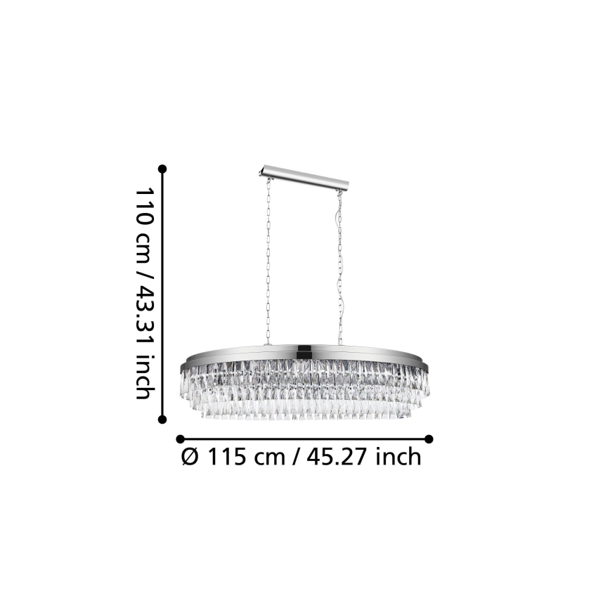 Eglo 39495 - Lühter VALPARAISO 13xE14/40W/230V läikiv kroom