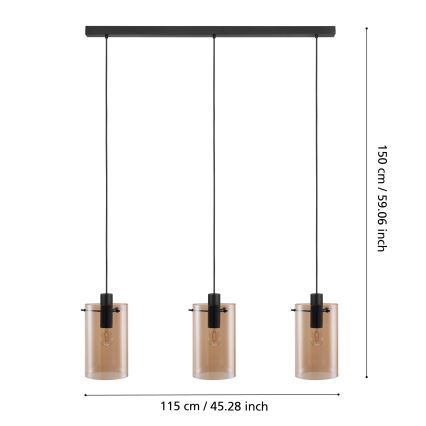 Eglo 39539 - Lühter POLVERARA 3xE27/40W/230V