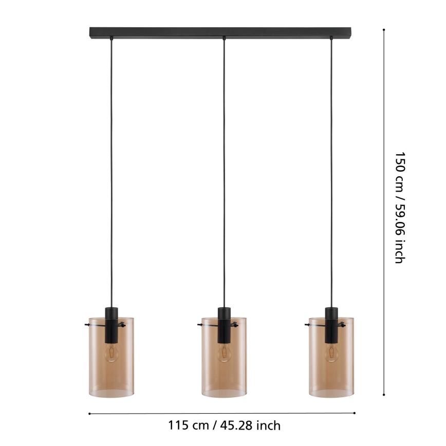Eglo 39539 - Lühter POLVERARA 3xE27/40W/230V