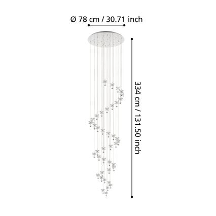 Eglo 39545 - LED Hämardatav lühter PIANOPOLI 40xLED/1,8W/230