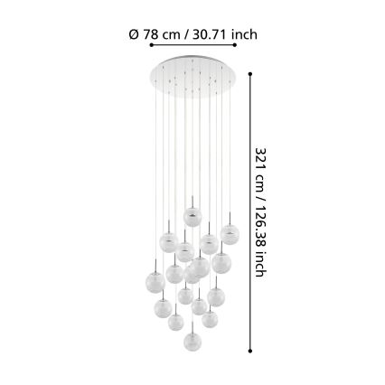 Eglo 39547 - LED Hämardatav lühter MONTEFIO 17xLED/5W/230V