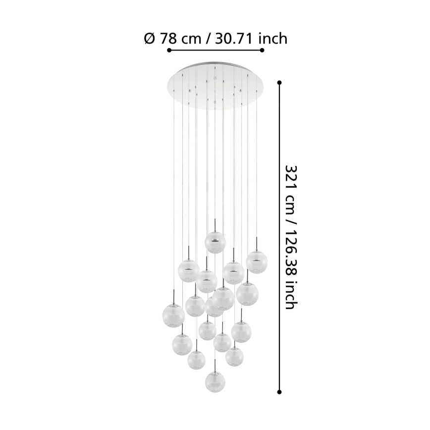 Eglo 39547 - LED Hämardatav lühter MONTEFIO 17xLED/5W/230V
