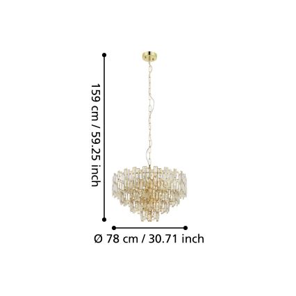 Eglo 39614 - Lühter CALMEILLES 10xE14/25W/230V d. 78 cm