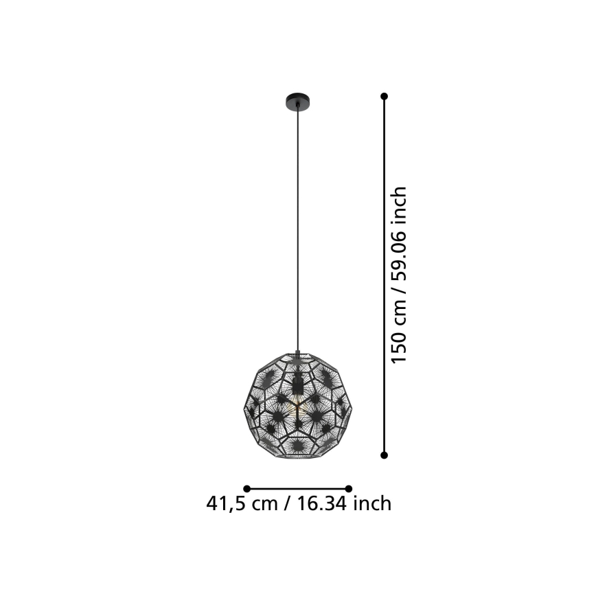 Eglo - Lühter 1xE27/60W/230V d. 41 cm must