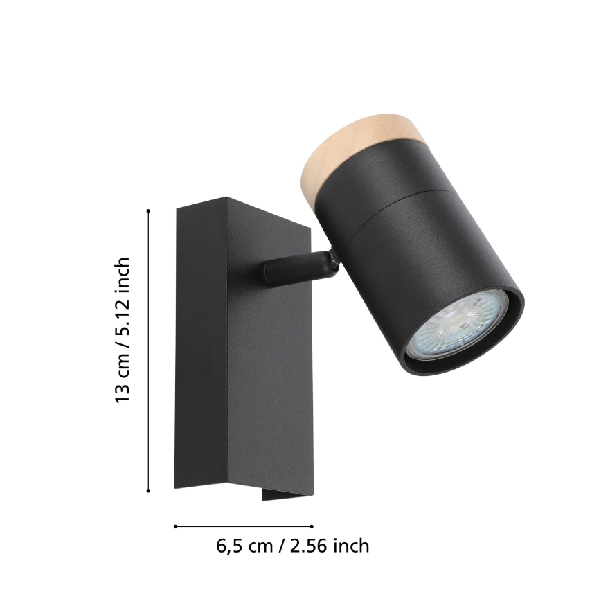 Eglo - LED Kohtvalgusti seinale 1xGU10/4,5W/230V 3000K must/pruun