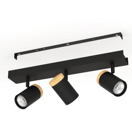 Eglo - LED Kohtvalgusti 3xGU10/4,5W/230V 3000K must/pruun