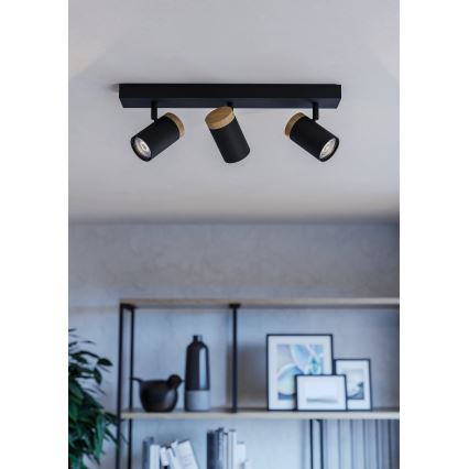 Eglo - LED Kohtvalgusti 3xGU10/4,5W/230V 3000K must/pruun