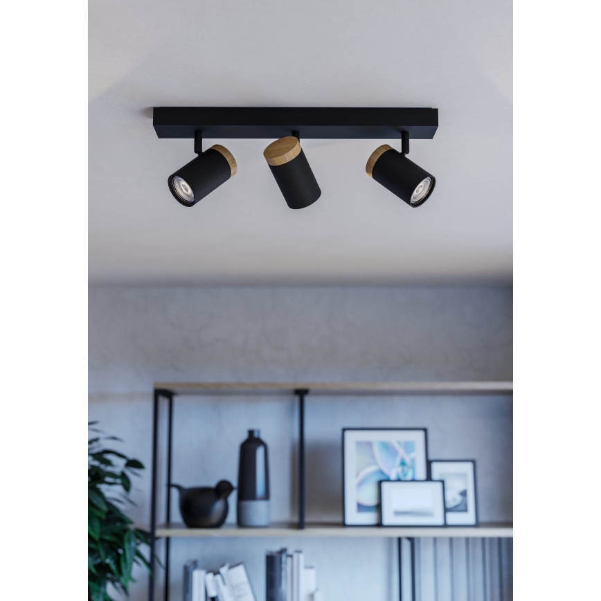 Eglo - LED Kohtvalgusti 3xGU10/4,5W/230V 3000K must/pruun