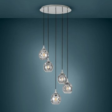 Eglo 39682 - Ripplühter riputuskaabliga BREGALLA 5xE27/40W/230V must/suitsune