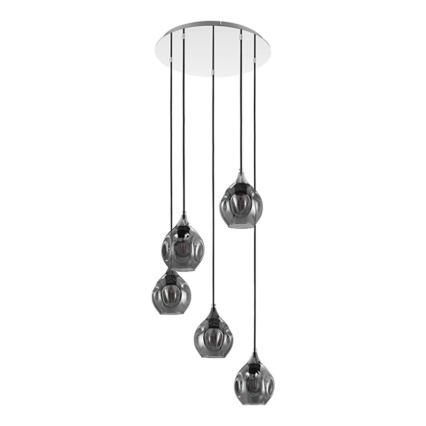 Eglo 39682 - Ripplühter riputuskaabliga BREGALLA 5xE27/40W/230V must/suitsune