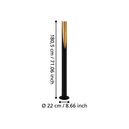 Eglo - LED Põrandalamp 1xGU10/4,7W/230V must/kuldne