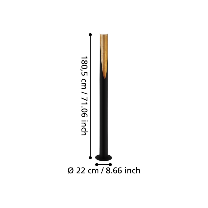 Eglo - LED Põrandalamp 1xGU10/4,7W/230V must/kuldne
