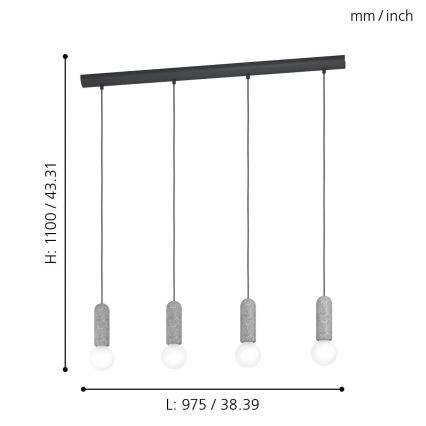 Eglo - Lühter 4xE27/40W/230V