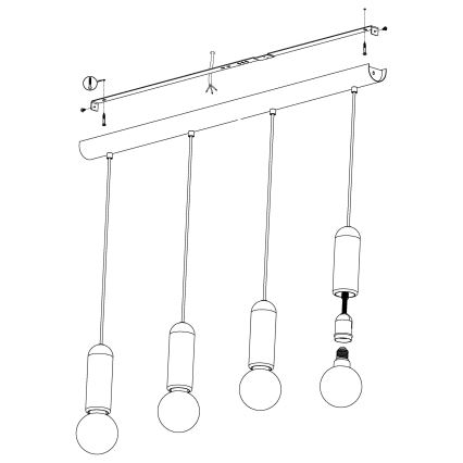 Eglo - Lühter 4xE27/40W/230V