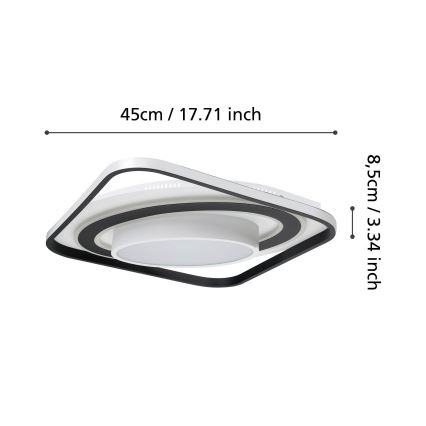 Eglo - LED Hämardatav laevalgusti LED/21,5W/230V + LED/10,5W + LED/3W 3000-6500K must + kaugjuhtimispult